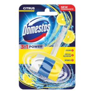 DOMESTOS 3w1 Kostka Zapachowa Z Zawieszką Do Toalet Citrus 40g