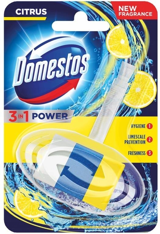 DOMESTOS 3w1 Kostka Zapachowa Z Zawieszką Do Toalet Citrus 40g - obrazek 2