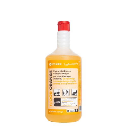Eco Shine FLOOR ORANGE 1L - Płyn z alkoholem do mycia podłóg o zapachu pomarańczy