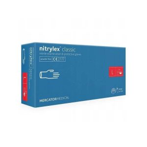 RĘKAWICZKI NITRYLOWE BEZPUDROWE MERCATOR 100szt. L