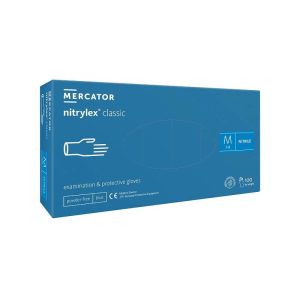 RĘKAWICZKI NITRYLOWE BEZPUDROWE MERCATOR 100szt. M